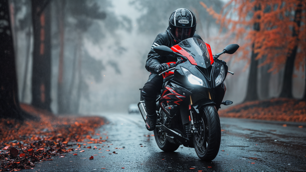 Black motorcycle against a concrete wall