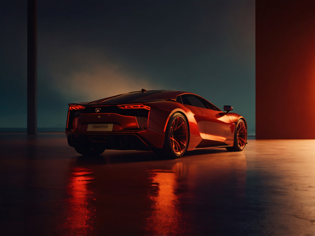 Mercedes sports car in the studio
